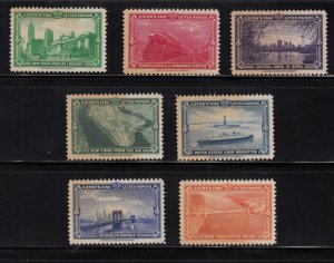 1930s Eaton Fine Letter Papers, 7 colors, Scenes of New York MNH gummed labels