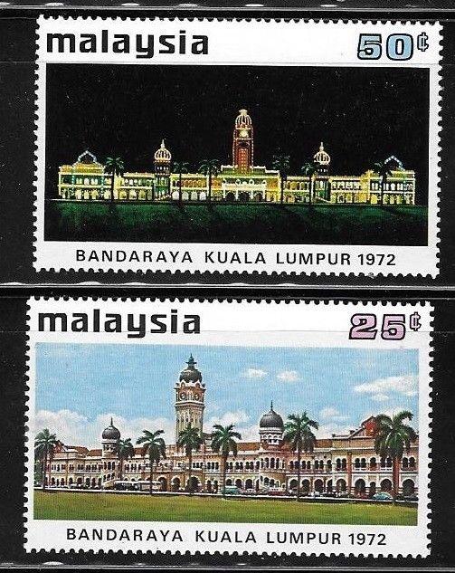 Malaysia 1972 Achievement of city status by Kuala Lumpur Sc 96-97 MNH A1018