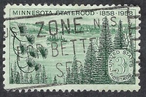 United States #1106 3¢ Minnesota Statehood (1958). Used.