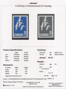 Canada #415 15 cent Canada Geese mint OG NH EGRADED VF-XF 87