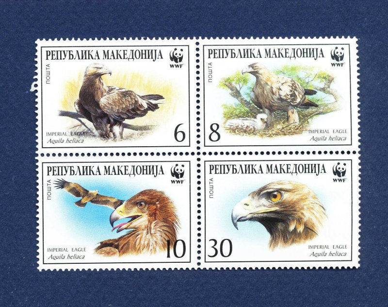 MACEDONIA - Scott 206 - FVF MNH - BIRDS WWF - 2001