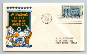 1948 FDC Tribute to the Youth of America - Washington - E7