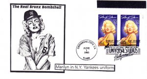 Cafone FDC #2967 Marilyn Monroe Hollywood Baseball Yankees Bronx Bombshell 1995