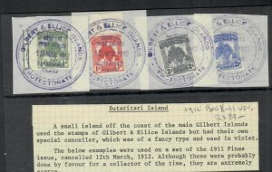 GILBERT & ELLICE ISLANDS COVER(P0601B)1911 TREES SET SG 8-11 PIECES BUTARITARI 