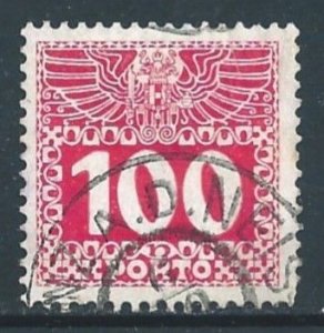 Austria #J44a Used 100h Numeral Postage Due - Chalky Paper