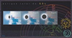 2002 Angola  1684-1686/B102 Total sun eclipse Astrophilately 7,00 €