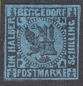 GERMANY BERGEDORF  An old forgery of a classic stamp........................C208