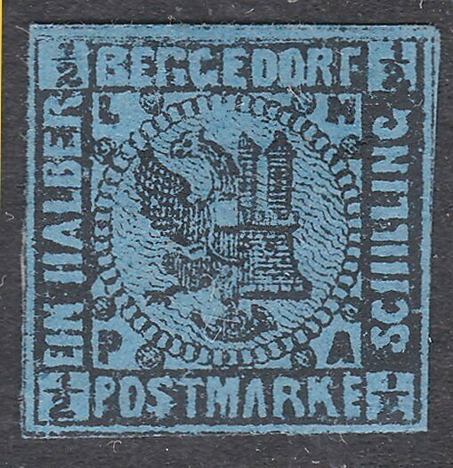 GERMANY BERGEDORF  An old forgery of a classic stamp........................C208