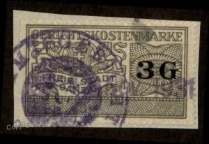 Danzig Poland Germany 3G Gerichtskostenmarke Court Fee Revenue Stamp 90934