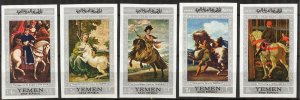 {Y005} Yemen 1968 Art Paintings Velazquez set of 5 imperf. MNH Mi.756/60 12Eur.