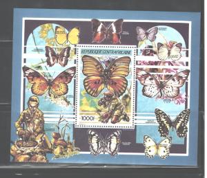 REP.CENTRE AFRICAINE 1990  BUTTERFLIES  MS#962 MNH