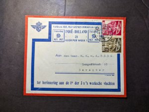 1937 Dutch East Indies Airmail Cover Batavia to Deventer Netherlands
