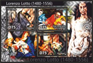 Stamps Art. Painting. Lorenzo Lotto  1+1 sheets perforated MNH** 2017 year