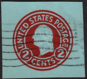 SC#U432 2¢ Washington Cut Square (1916) Used