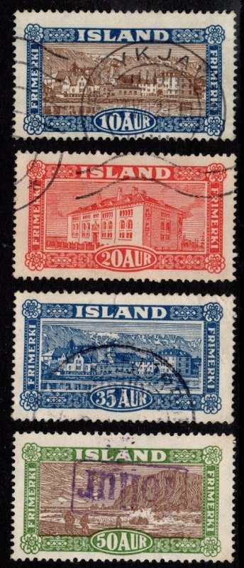 1925 Iceland Scott #- 145-148 10, 20, 35, 50 Aur Short Set/4 Used