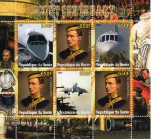 Benin 2007 CONCORDE/SCOUT CENTENARY Sheetlet (6) Perforated MNH