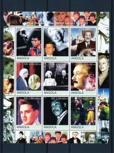 Angola 1999  Great People of 20th Century - Marilyn Monroe-Kennedy Shlt (9) MNH