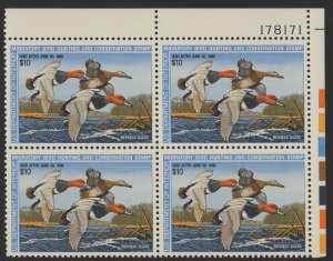RW54, $10 Redheads, PB4 #178171 UR, 1987 Duck Stamp, MNH BEAUTY
