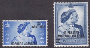 Great Britain -Morocco Agencies # 93-94, Silver Wedding, LH, 1/3 Cat.