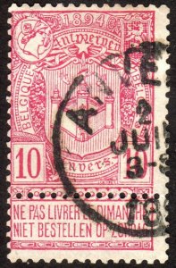 1894, Belgium 10c, Used, Sc 77