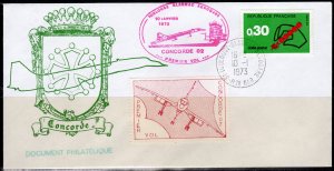 France 1973 TOULOUSE BLAGNAC AEROGARE CONCORDE 02 FIRST FLIGHT COVER