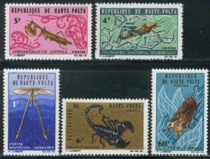 Upper Volta 1966, Insects 5v, MNH