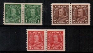 Canada Scott 228-30 Mint hinged pairs VF