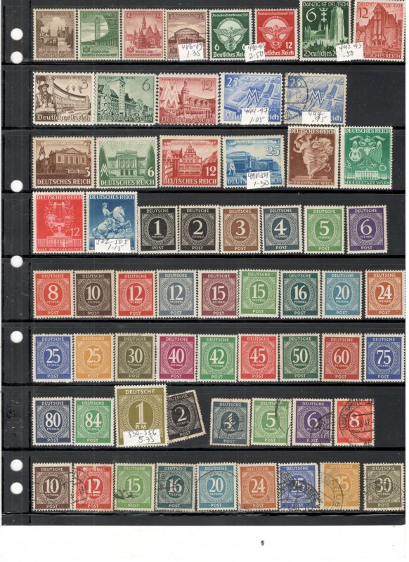 GERMANY COLLECTION ON STOCK SHEET MINT/USED