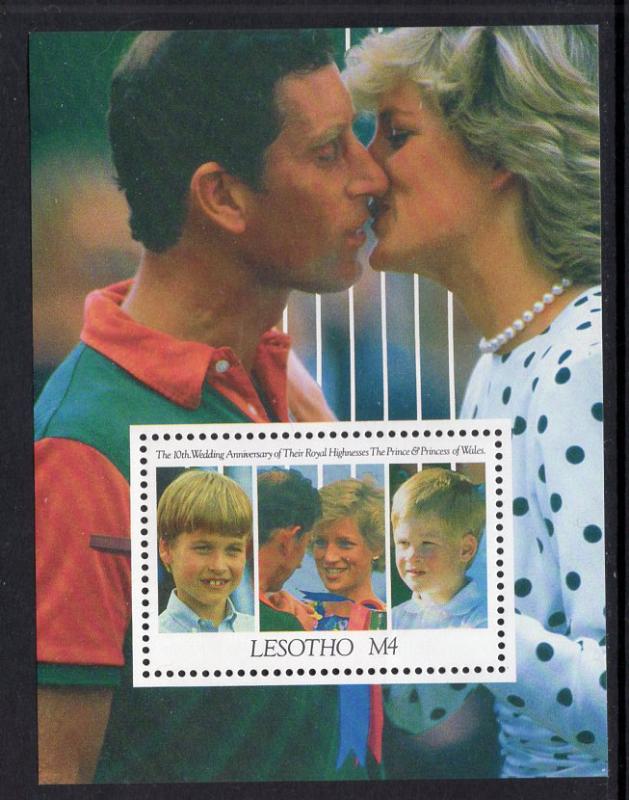 Lesotho 875 Princess Diana Souvenir Sheet MNH VF