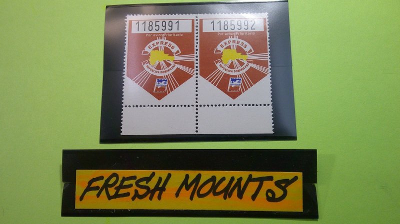 Dominican Republic Air Mail Express Priority Mail (Non-Scott) XF NH Pair 1980 ??
