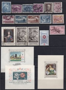 Czechoslovakia 1918-1980 Small Group 20 Stamps + 5 Mini-Sheets Used or Mint