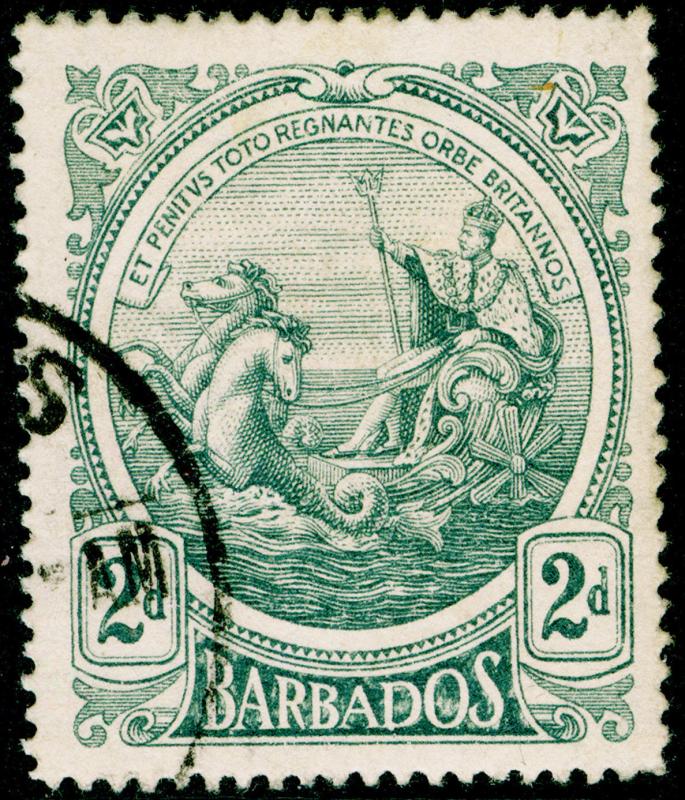 BARBADOS SG184, 2d grey, FINE USED, CDS. Cat £38.