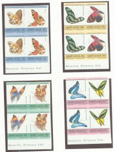 St. Lucia #731-734 Mint (NH) Multiple (Butterflies) (Fauna)