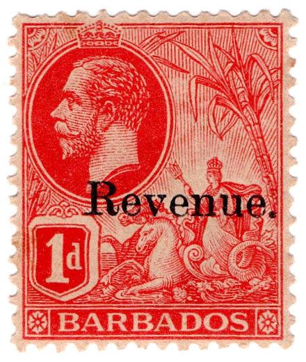 (I.B) Barbados Revenue : Duty Stamp 1d