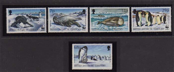 British Antarctic 1992 Sc 192-197 WWF set MNH