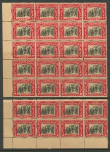 #651 1929 2c George Rogers Clark C/L Block of 20 and EFO Corner Block of 8