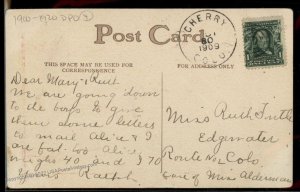 USA 1909 CHERRY Douglas Co Colorado DPO Cover Helbock R4 Postcard 94204