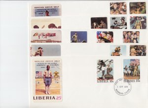 Liberia Sc 853-857 FDC. 1979 imperf Rockwell Boy Scouts on 20 matched FDCs, VF