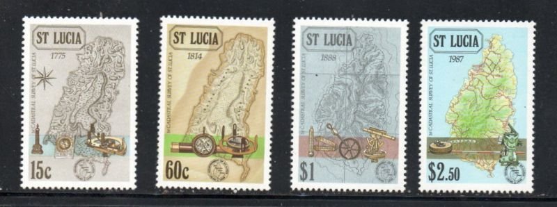 St Lucia Sc 888-891 1987 Cadastral Survey stamp set mint NH