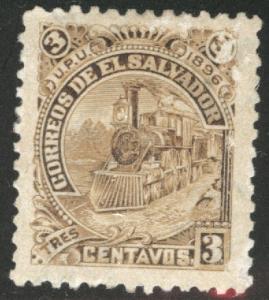 El Salvador Scott 161 MH* 1896  watermarked train