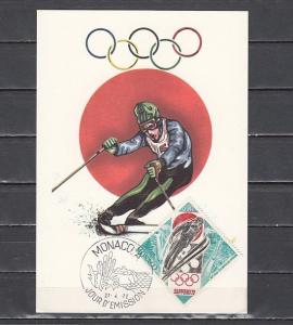 Monaco, Scott cat. 828. Sapporo Winter Olympics issue. Maximum Card. ^