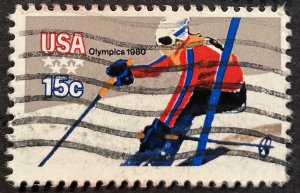 US #1796 Used F/VF 15c USA Olympics Sking 1980 [G16.2.2]