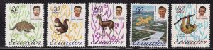 Ecuador #726-30 F-VF Mint NH ** Missionaries, animals