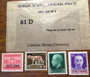 1941 Greece Ionian Islands Set of 4 Used #N18||NJ2 81-D Littleton Stamp Company