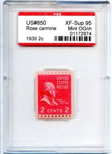 US SCOTT #850 MINT-XF-SUP-OG-NH GRADED 95 PSE ENCAPSULATED SMQ $75 (7/30/24 GP)