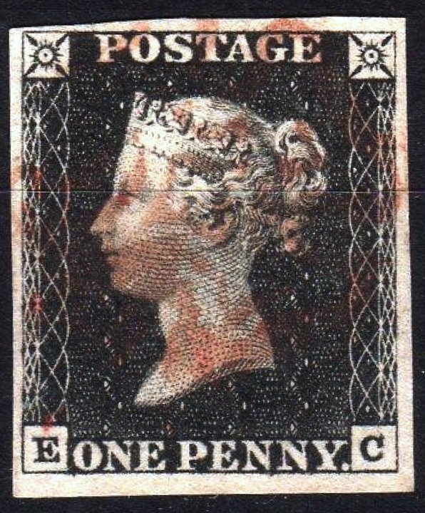 Penny Black EC Used with 4 Margins