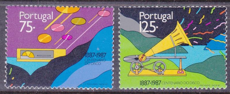 Portugal 1712a&b MNH 1987 Phonograph Record 100th Anniversary Set