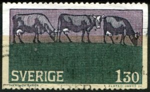 Sweden Sc#1282 Used, 1.30k dk brn & sl grn, Agriculture (1979)