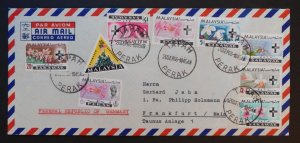 1966 Tapah Perak Sarawak Malaysia Airmail Cover to Frankfurt Germany