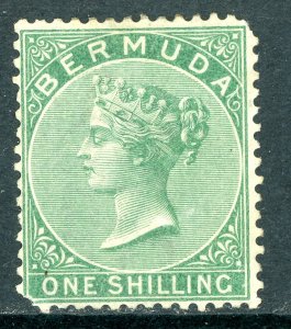 Bermuda 1865 QV 1 Shilling Green Wmk CCC P14 Scott #6 Mint U763  ⭐⭐⭐⭐⭐⭐